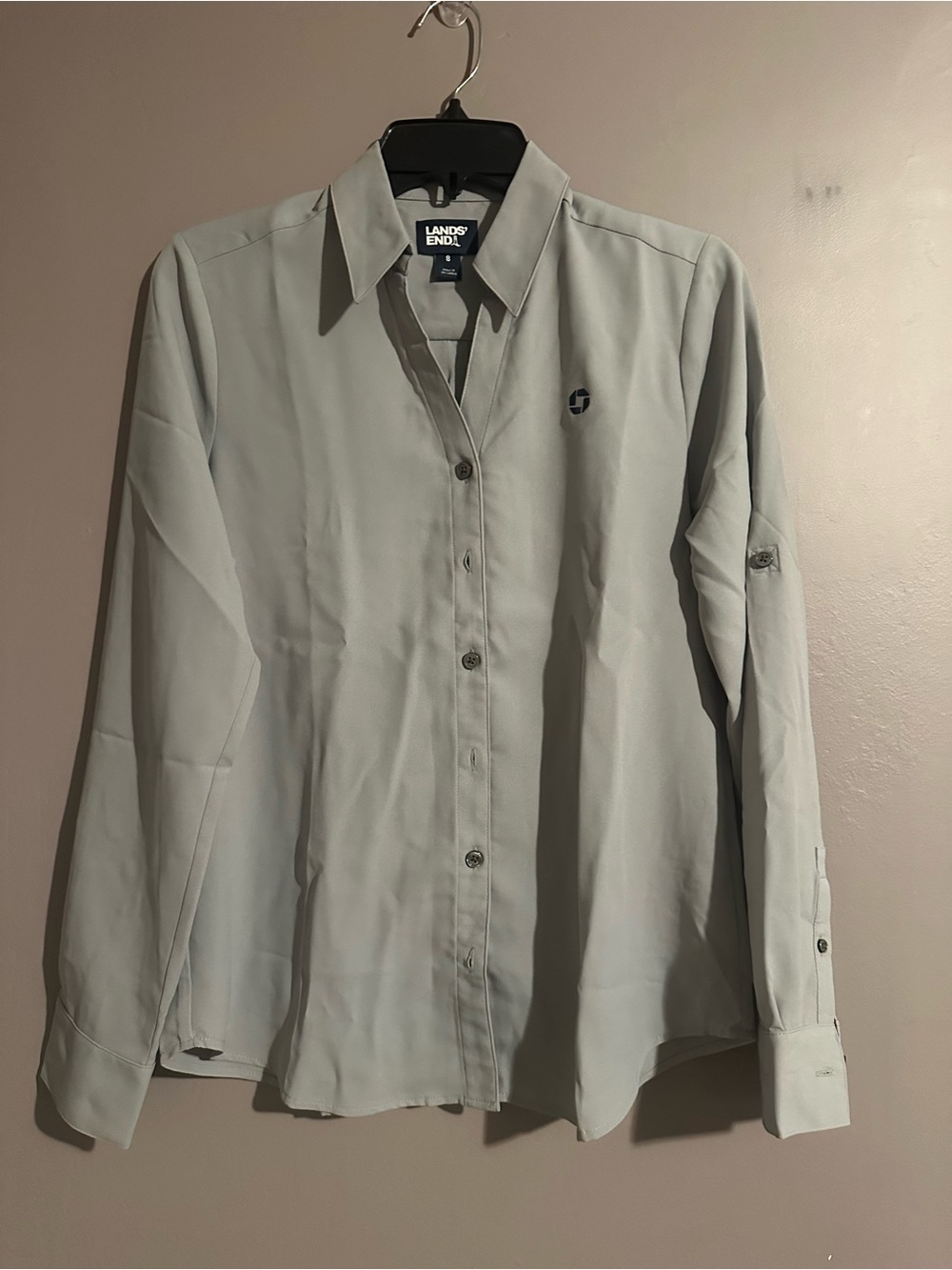 Chase Lands End Business Women's Long Sleeve Crepe Blouse